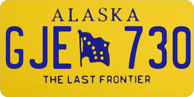 AK license plate GJE730