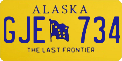 AK license plate GJE734