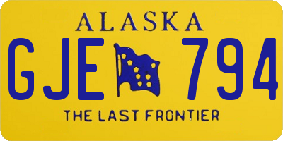 AK license plate GJE794