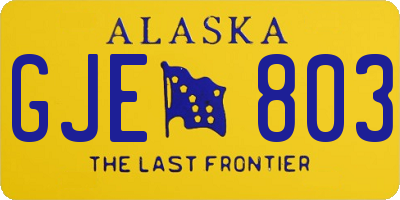 AK license plate GJE803