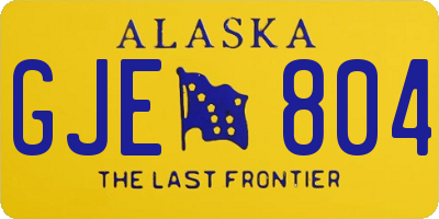 AK license plate GJE804