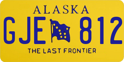 AK license plate GJE812