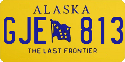 AK license plate GJE813