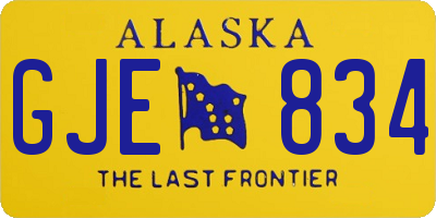 AK license plate GJE834