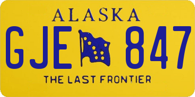AK license plate GJE847