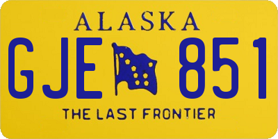 AK license plate GJE851