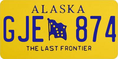 AK license plate GJE874