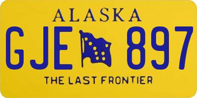 AK license plate GJE897