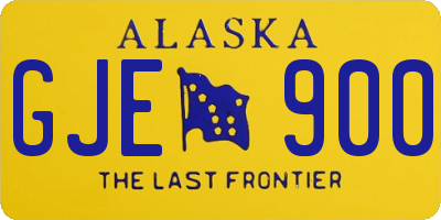 AK license plate GJE900