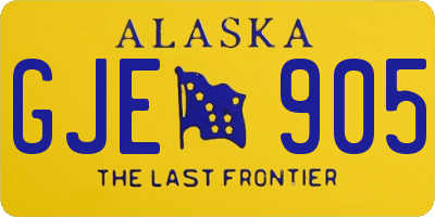 AK license plate GJE905