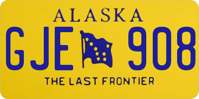 AK license plate GJE908