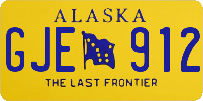 AK license plate GJE912