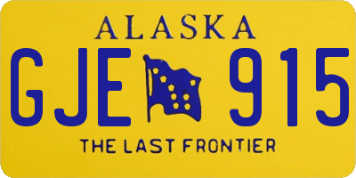 AK license plate GJE915
