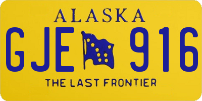 AK license plate GJE916