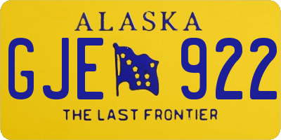 AK license plate GJE922
