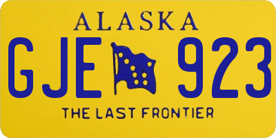 AK license plate GJE923