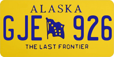 AK license plate GJE926