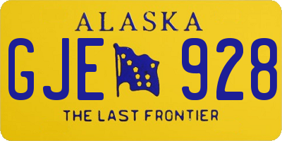AK license plate GJE928