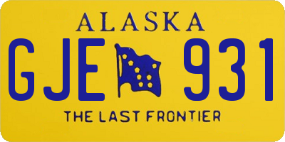 AK license plate GJE931
