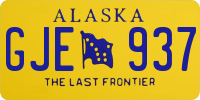 AK license plate GJE937