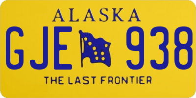 AK license plate GJE938