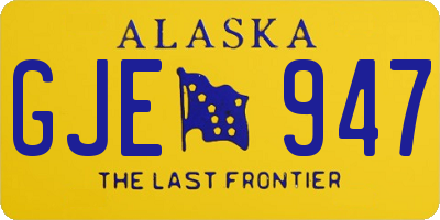 AK license plate GJE947