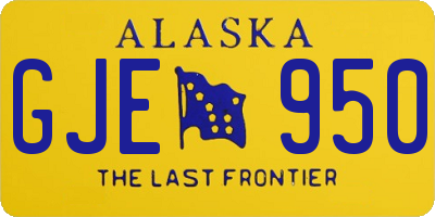 AK license plate GJE950