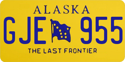 AK license plate GJE955