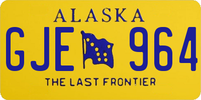 AK license plate GJE964