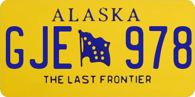 AK license plate GJE978