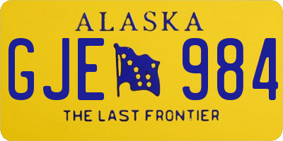 AK license plate GJE984