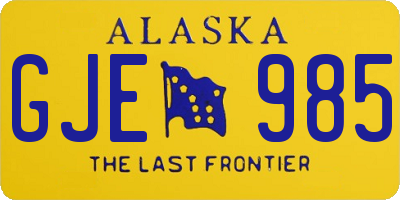 AK license plate GJE985