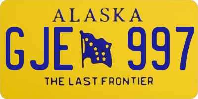 AK license plate GJE997