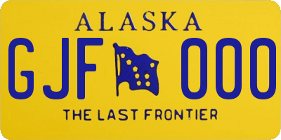 AK license plate GJF000