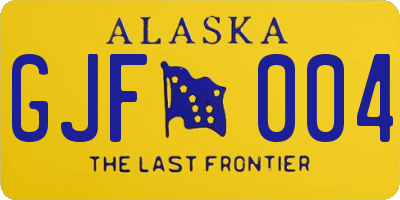 AK license plate GJF004