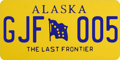 AK license plate GJF005
