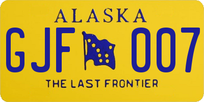 AK license plate GJF007