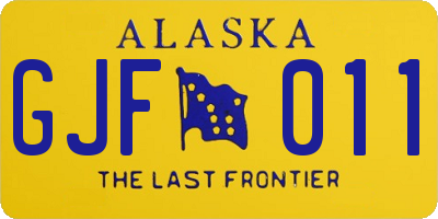 AK license plate GJF011