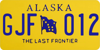 AK license plate GJF012