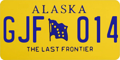 AK license plate GJF014