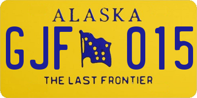 AK license plate GJF015