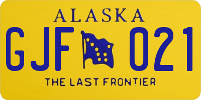 AK license plate GJF021