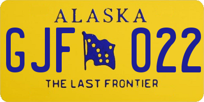 AK license plate GJF022