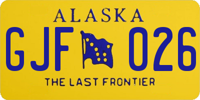 AK license plate GJF026