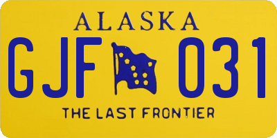 AK license plate GJF031
