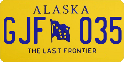 AK license plate GJF035