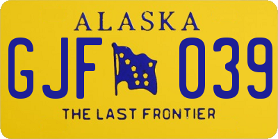 AK license plate GJF039