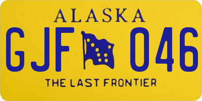 AK license plate GJF046