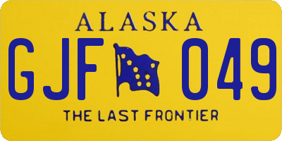 AK license plate GJF049