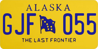 AK license plate GJF055